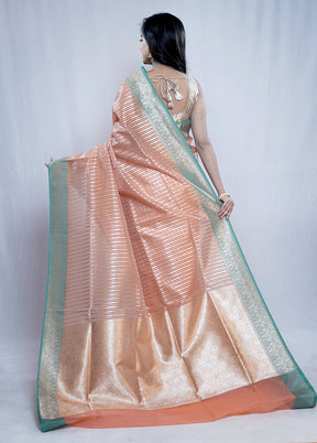 Rust Kora Silk Saree With Blouse Piece - Indian Silk House Agencies