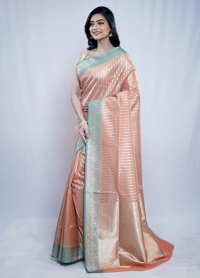 Rust Kora Silk Saree With Blouse Piece - Indian Silk House Agencies