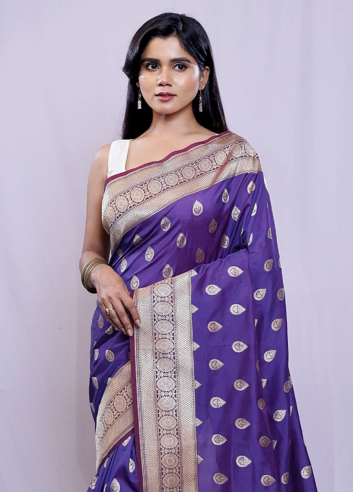 Blue Uppada Silk Saree With Blouse Piece - Indian Silk House Agencies