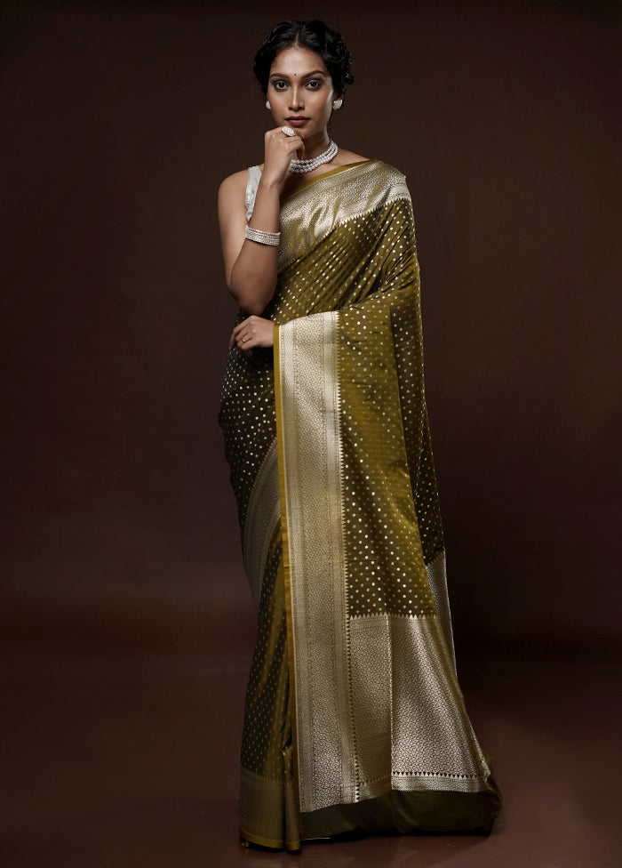 Green Uppada Silk Saree With Blouse Piece - Indian Silk House Agencies