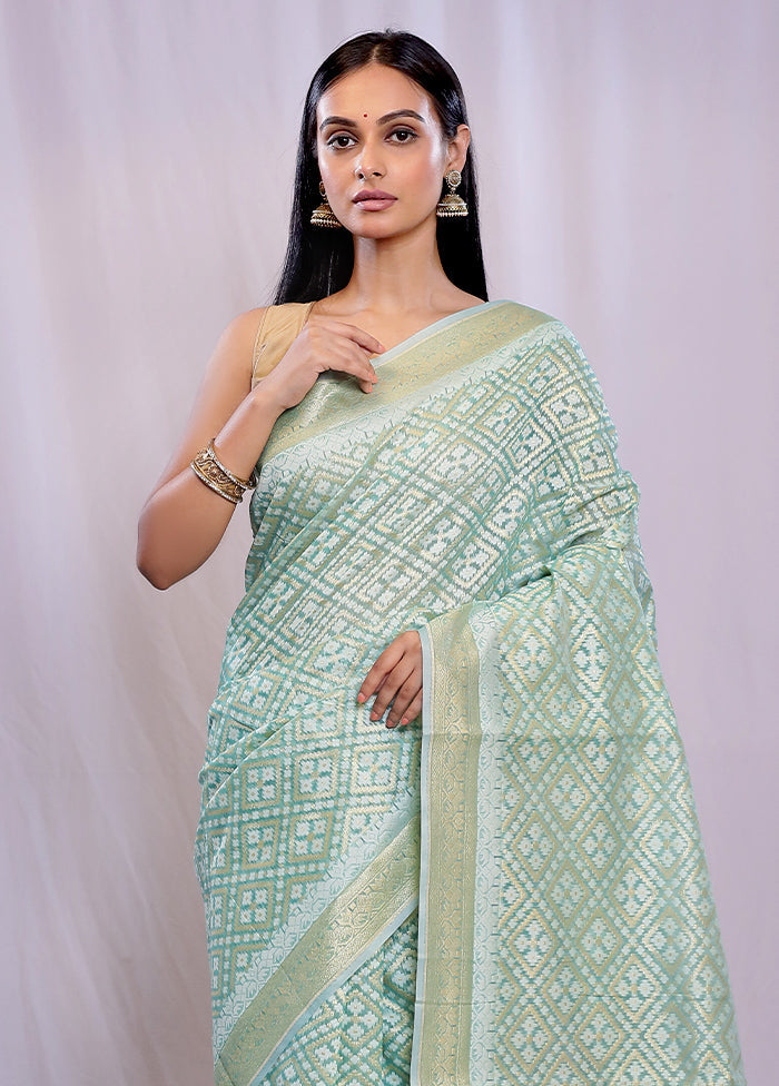 Multicolor Kora Silk Saree With Blouse Piece - Indian Silk House Agencies