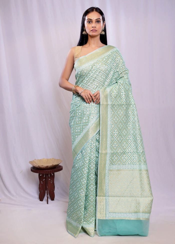 Multicolor Kora Silk Saree With Blouse Piece - Indian Silk House Agencies