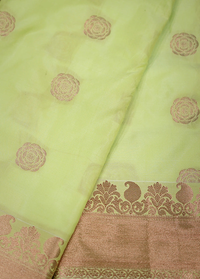 Green Kanjivaram Silk Saree With Blouse Piece - Indian Silk House Agencies