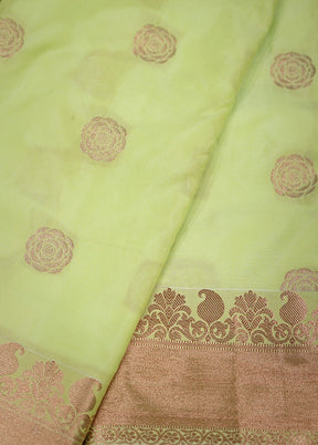 Green Kanjivaram Silk Saree With Blouse Piece - Indian Silk House Agencies