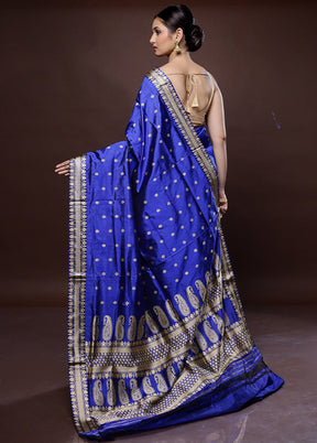 Blue Assam Pure Silk Saree With Blouse Piece - Indian Silk House Agencies