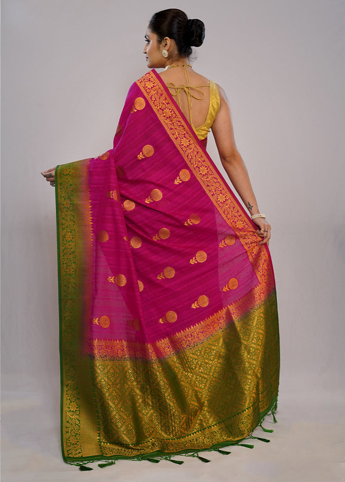 Pink Dupion Silk Saree With Blouse Piece - Indian Silk House Agencies