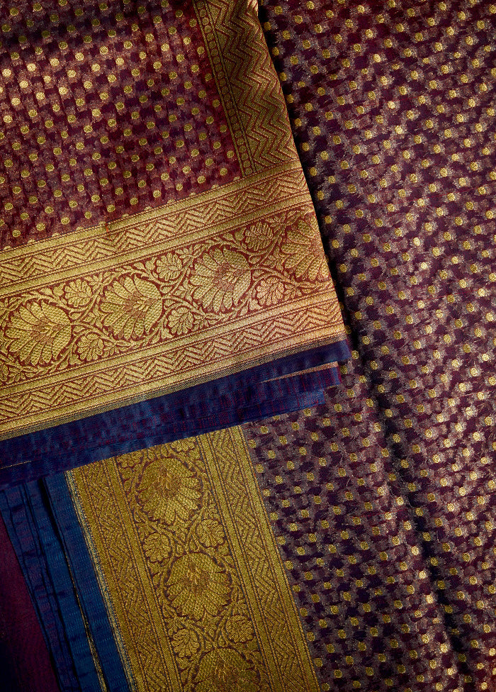 Purple Uppada Silk Saree With Blouse Piece - Indian Silk House Agencies