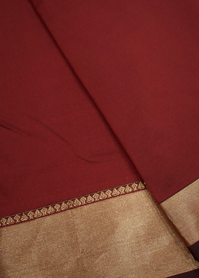 Maroon Kanjivaram Silk Saree With Blouse Piece - Indian Silk House Agencies