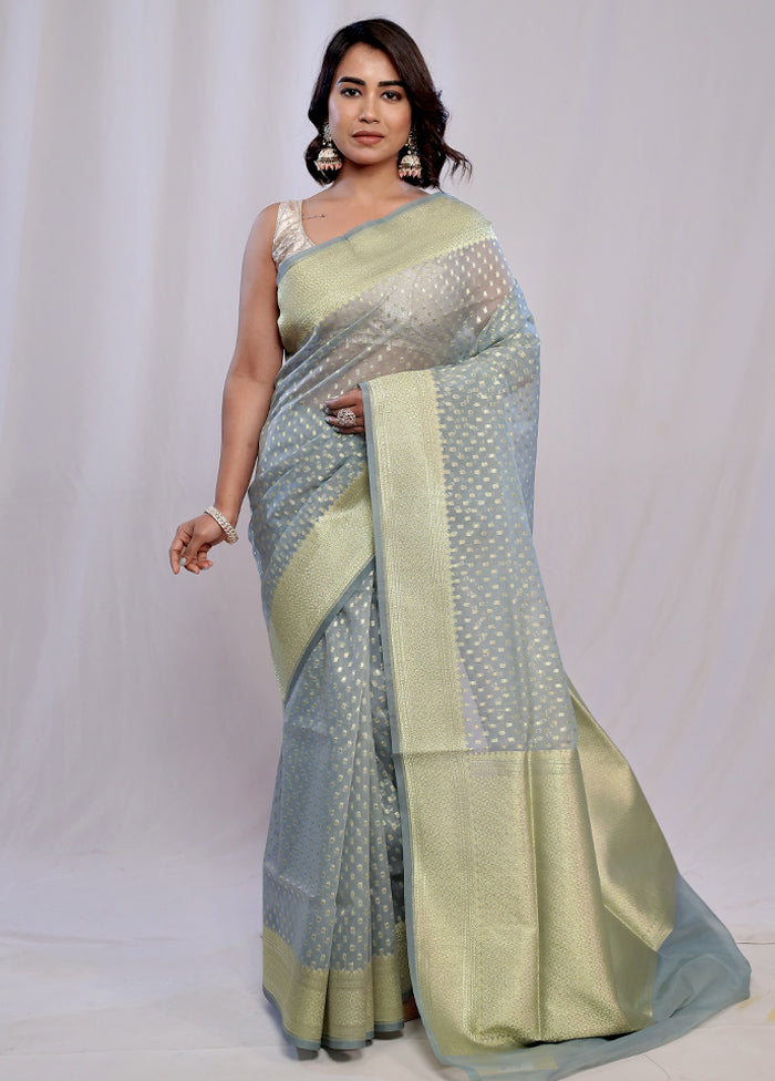 Grey Uppada Silk Saree With Blouse Piece - Indian Silk House Agencies