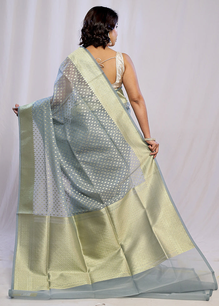 Grey Uppada Silk Saree With Blouse Piece - Indian Silk House Agencies