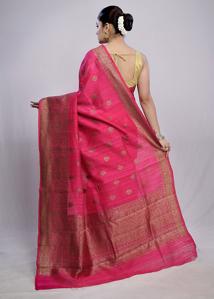 Multicolor Tussar Pure Silk Saree With Blouse Piece - Indian Silk House Agencies