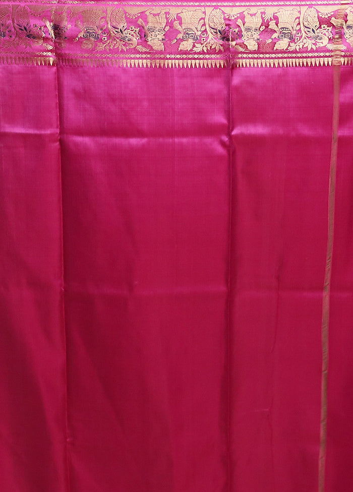 Pink Handloom Swarnachuri Pure Silk Saree With Blouse Piece