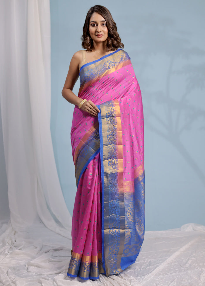 Pink Dupion Silk Saree With Blouse Piece - Indian Silk House Agencies