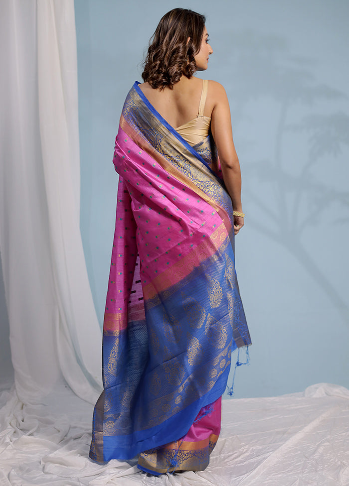 Pink Dupion Silk Saree With Blouse Piece - Indian Silk House Agencies