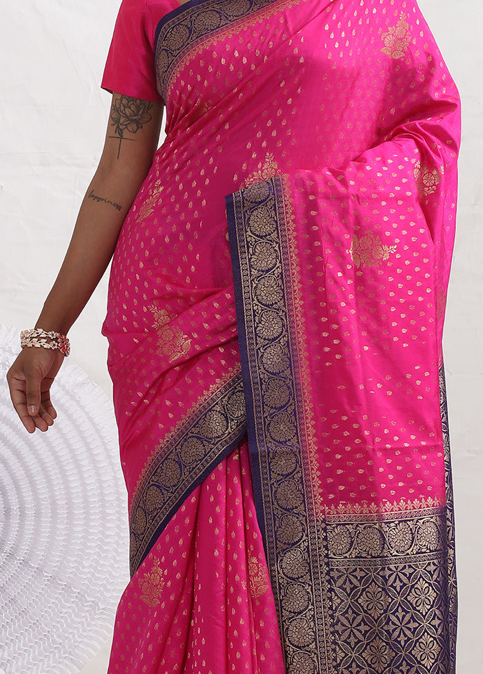 Pink Dupion Silk Saree With Blouse Piece - Indian Silk House Agencies