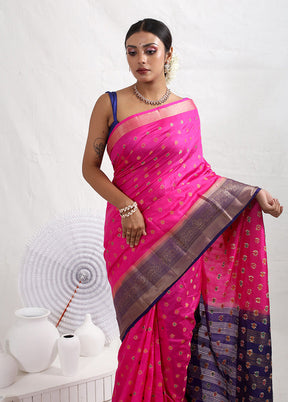 Pink Dupion Silk Saree With Blouse Piece - Indian Silk House Agencies