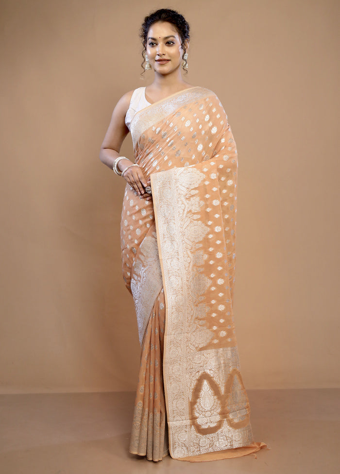 Peach Georgette Saree With Blouse Piece - Indian Silk House Agencies