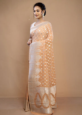 Peach Georgette Saree With Blouse Piece - Indian Silk House Agencies