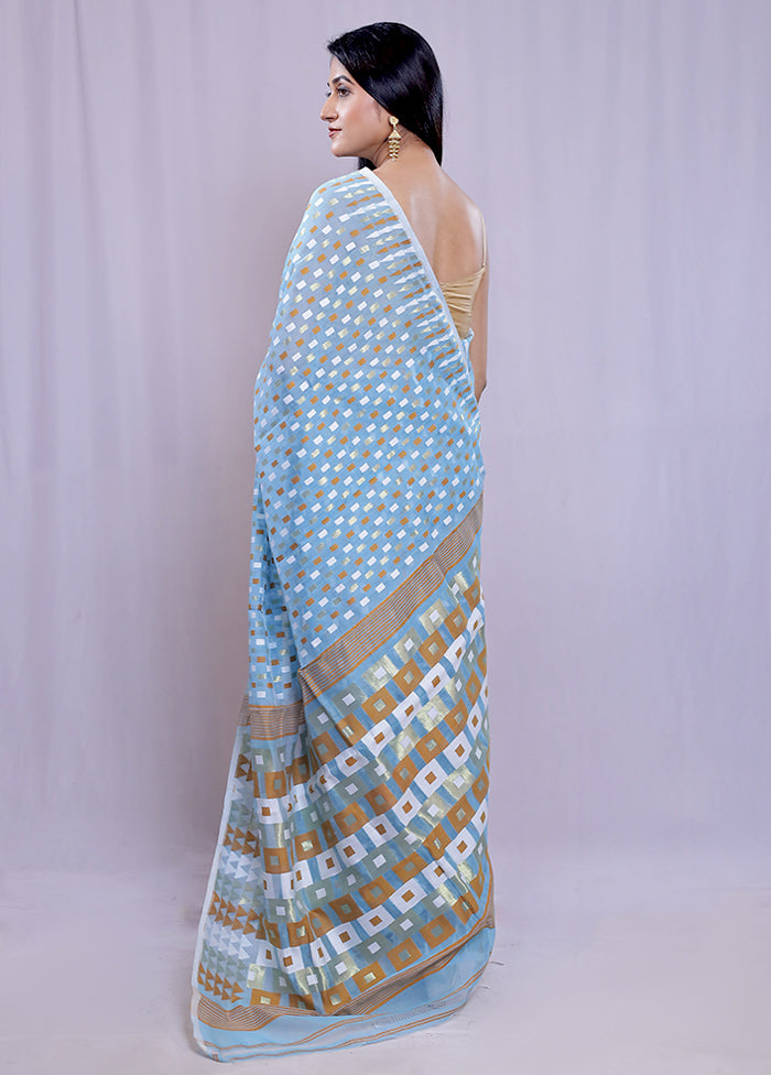 Multicolor Tant Jamdani Saree Without Blouse Piece - Indian Silk House Agencies