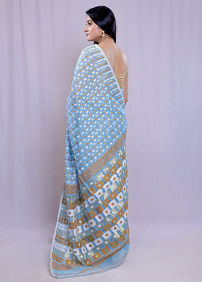 Multicolor Tant Jamdani Saree Without Blouse Piece - Indian Silk House Agencies