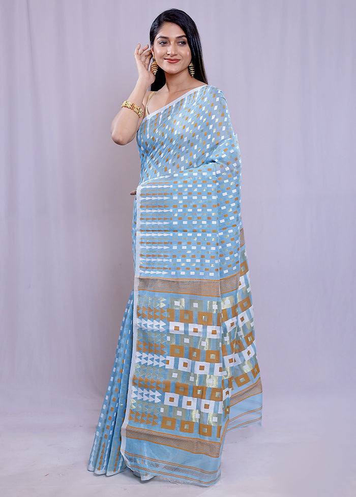 Multicolor Tant Jamdani Saree Without Blouse Piece - Indian Silk House Agencies