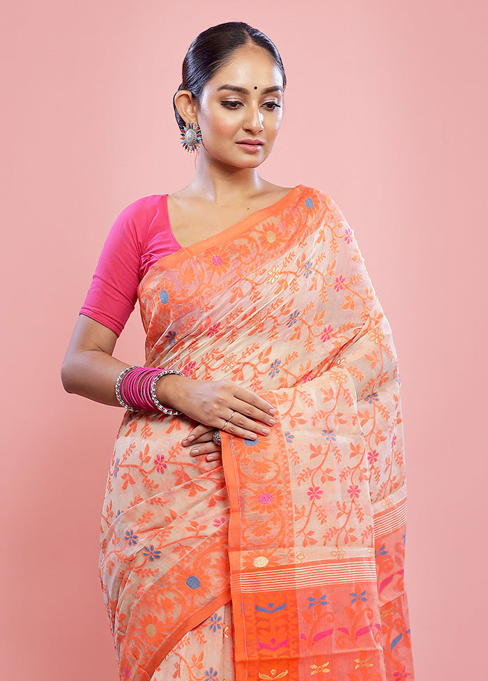 Pink Tant Cotton Saree Without Blouse Piece - Indian Silk House Agencies