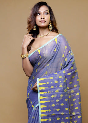 Grey Tant Jamdani Saree Without Blouse Piece