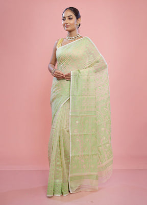 Cream Tant Cotton Saree Without Blouse Piece - Indian Silk House Agencies