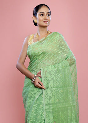 Green Tant Cotton Saree Without Blouse Piece - Indian Silk House Agencies