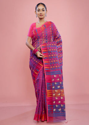 Purple Tant Cotton Saree Without Blouse Piece - Indian Silk House Agencies