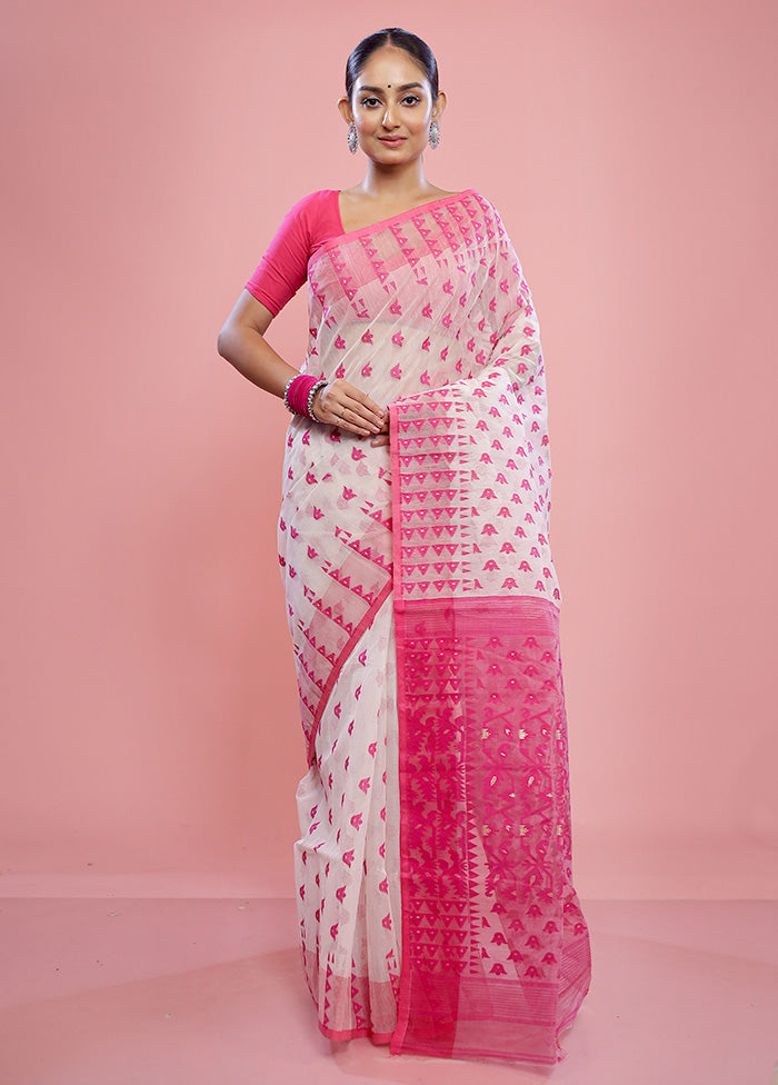 Cream Tant Cotton Saree Without Blouse Piece - Indian Silk House Agencies