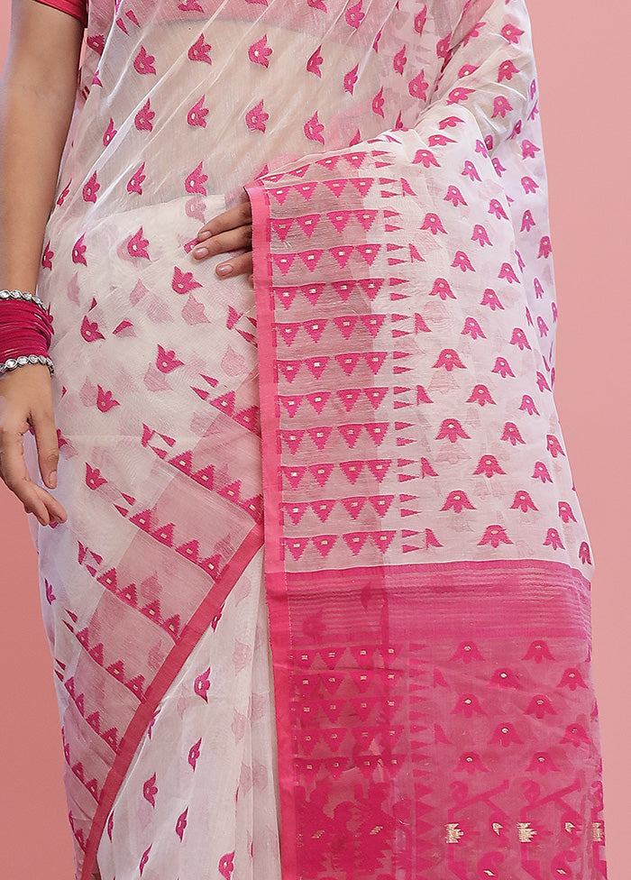 Cream Tant Cotton Saree Without Blouse Piece - Indian Silk House Agencies