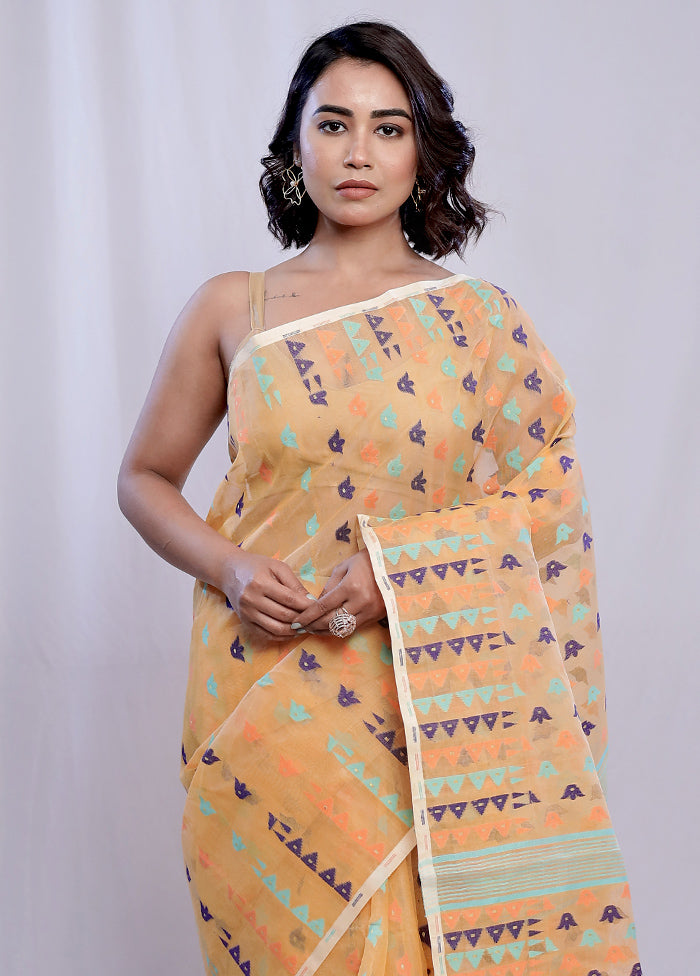 Yellow Tant Cotton Saree Without Blouse Piece - Indian Silk House Agencies