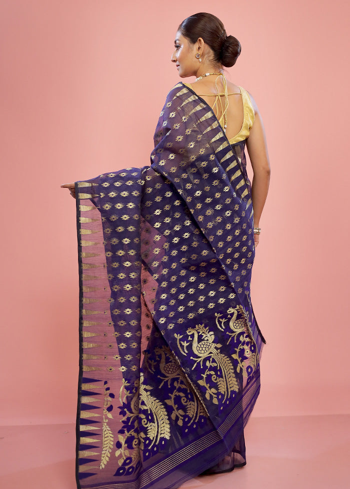 Purple Tant Cotton Saree Without Blouse Piece - Indian Silk House Agencies