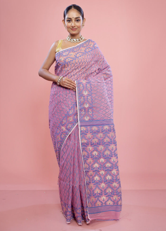 Pink Tant Cotton Saree Without Blouse Piece - Indian Silk House Agencies