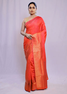 Pink Dupion Silk Saree With Blouse Piece - Indian Silk House Agencies