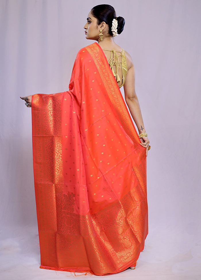 Pink Dupion Silk Saree With Blouse Piece - Indian Silk House Agencies