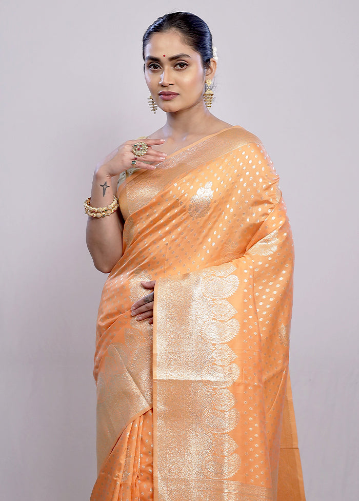 Rust Dupion Silk Saree With Blouse Piece - Indian Silk House Agencies