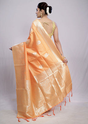 Rust Dupion Silk Saree With Blouse Piece - Indian Silk House Agencies