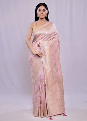 Pink Dupion Silk Saree With Blouse Piece - Indian Silk House Agencies