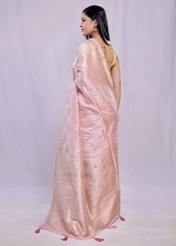 Pink Dupion Silk Saree With Blouse Piece - Indian Silk House Agencies