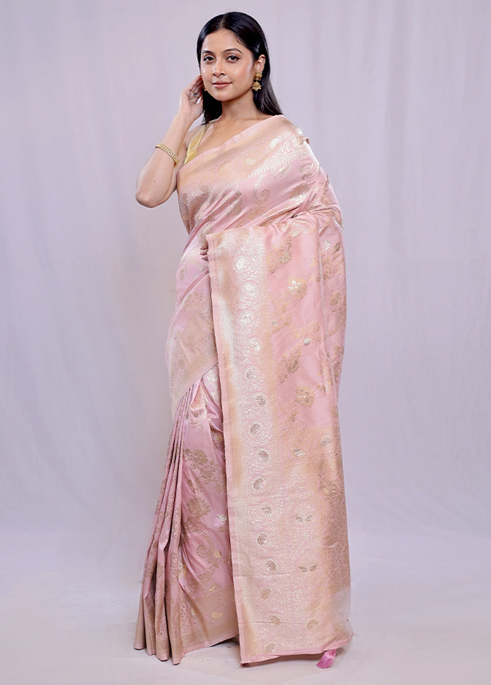 Pink Dupion Silk Saree With Blouse Piece - Indian Silk House Agencies