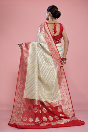 Cream Georgette Saree With Blouse Piece - Indian Silk House Agencies