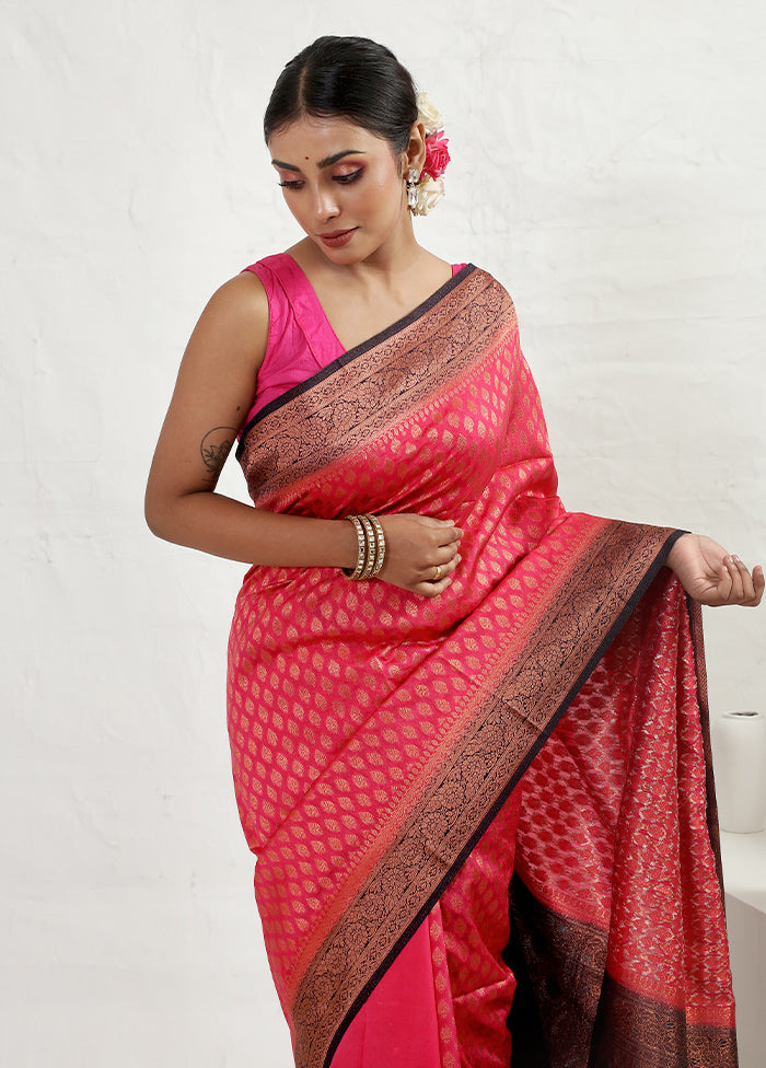 Pink Dupion Silk Saree With Blouse Piece - Indian Silk House Agencies