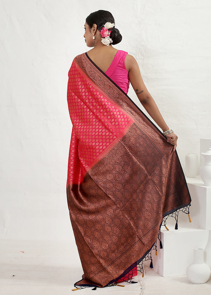 Pink Dupion Silk Saree With Blouse Piece - Indian Silk House Agencies