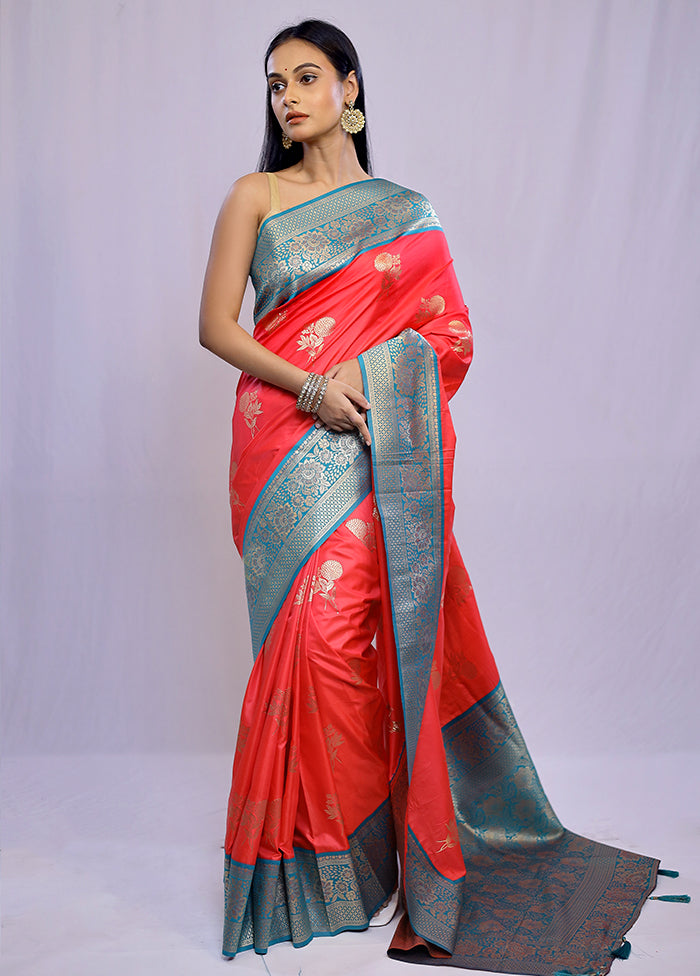 Pink Dupion Silk Saree With Blouse Piece - Indian Silk House Agencies