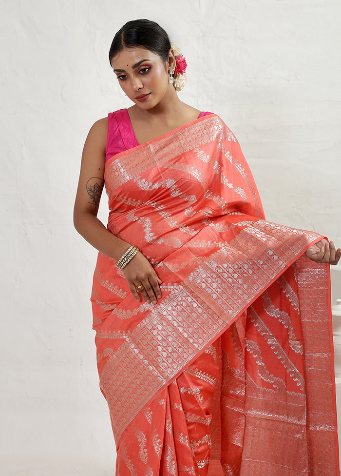 Pink Dupion Silk Saree With Blouse Piece - Indian Silk House Agencies