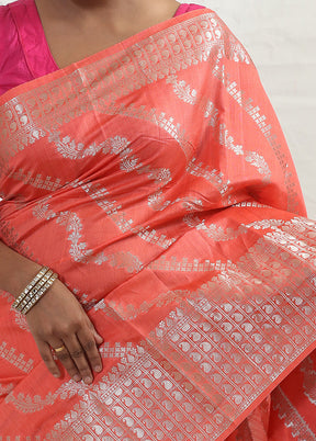 Pink Dupion Silk Saree With Blouse Piece - Indian Silk House Agencies