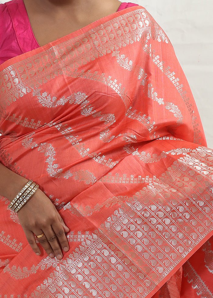 Pink Dupion Silk Saree With Blouse Piece - Indian Silk House Agencies