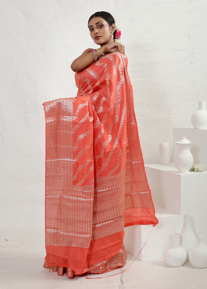 Pink Dupion Silk Saree With Blouse Piece - Indian Silk House Agencies